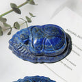 Hand Carved Natural Lapis Lazuli Crystal Scarab Carving Craft Traditional Feng Shui Eco-Friendly Customizable Logo Gift for Home
