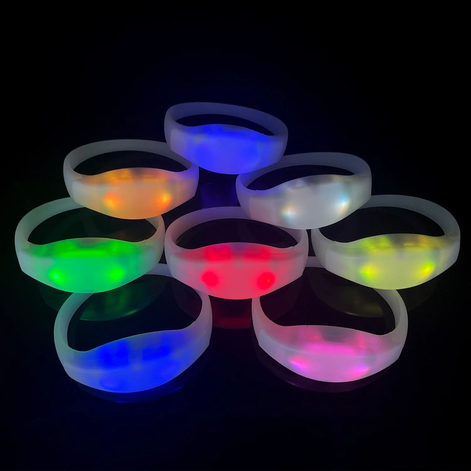 Hot Sale Big Concert Sound Music Activated Adjustable Remote Controlled Flashing Wrist Band Silicone Light Led Bracelet