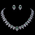 New Luxury Bridal Wedding Jewelry Personality Necklace Earring Bracelet Shiny Multiple Colors Zircon Jewelry Set for Women