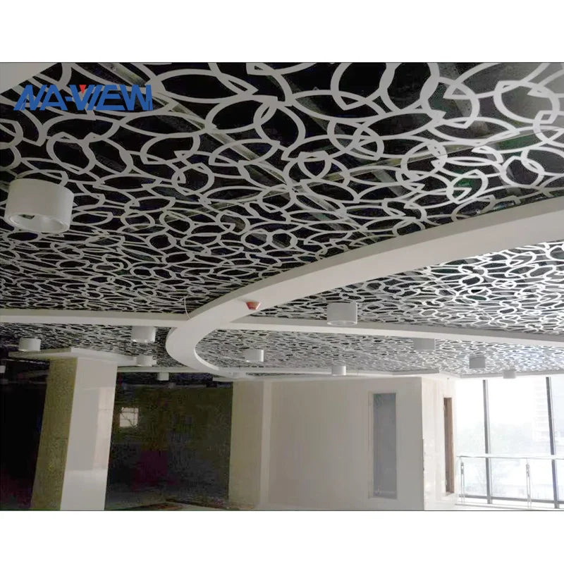 Low Cost 3D Decorative Corrugated Metal Ceiling Panel Perforated Strip Tile for Hotels Fireproof and Moisture-Proof