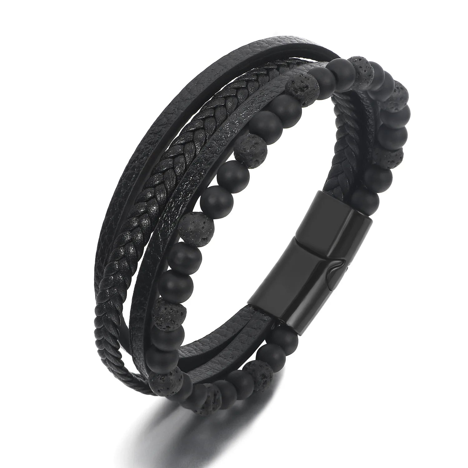 2026 Microfiber PU Men Gemstone Jewelry Bracelet Tiger Eye Magnetic Cl Stainless Steel Bracelet for Man
