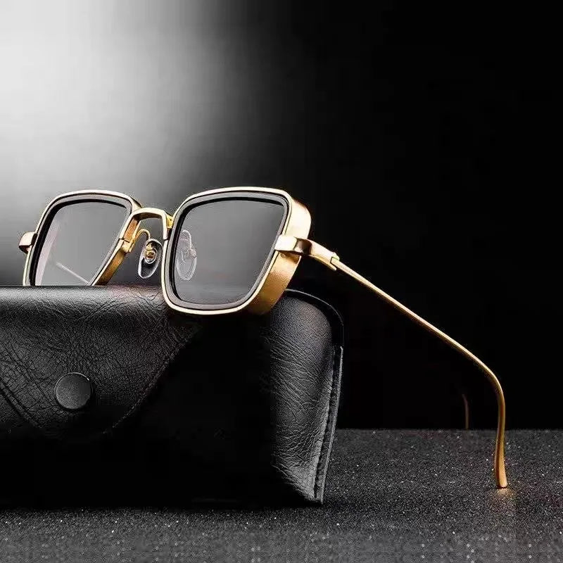 Wholesale New Sunglasses Square Frame Glasses Retro Thick Edge Metal Trend Men's Sunglasses