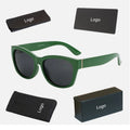 Wholesale Customized Sunglasses for Men and Women PC Frame with Polarized Lens Sun Glasses with Blue White Red Green Logo