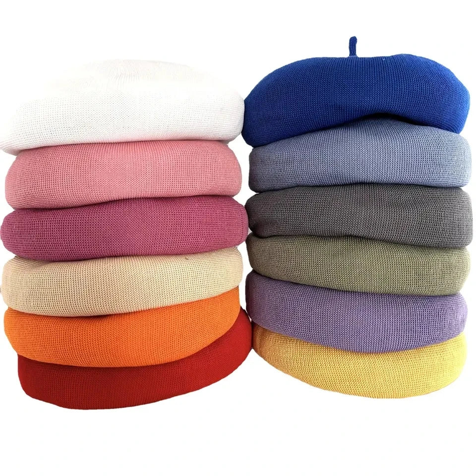 Custom Mushroom Wool Berets Hats for Women Plain Color Polyester Boina Embroidered Berets for Fall Spring Summer Fashion Party
