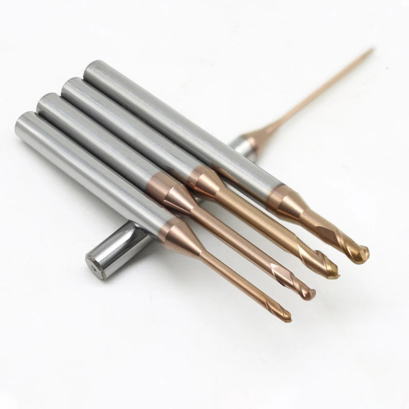 DARUISIKE CNC Router Bits HRC60 Extended 2 Flutes Tungsten Carbide Ball Nose End Mill Cutter OEM R0.5