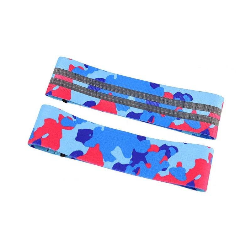 3 Pcs Set OEM Yoga Sports Camouflage Hip Eco Custom Logo Fitness Exercise Elastic Pull up Fabric Cotton Resistance Bands