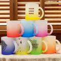 Topjlh Personalized 11oz Frosted Glass Mug Sublimation Blanks Colorful Bottom with Custom Design Glass Drinkware Daily Supplies