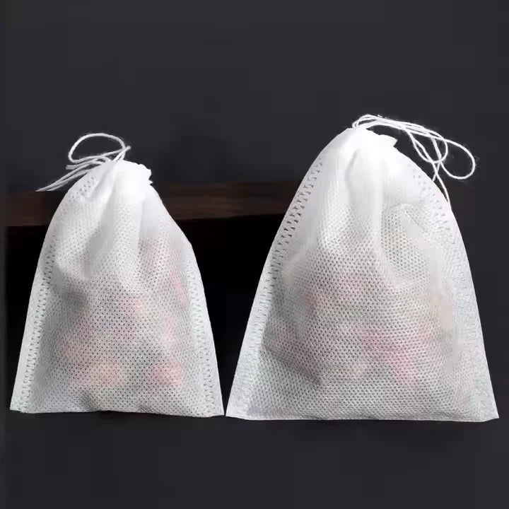 Drawstring Food Grade 8*10cm 9*10cm 8*12cm Empty Non-woven Tea Packing Bag