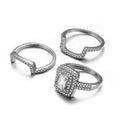 RZH-RA32 Stacking Ring Set Female Engagement Emerald Cz Diamond Promise Luxury Fashion S925 Silver-plated Wedding Ring