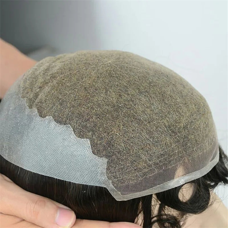 Hot Selling in Middle East Q6 Front Lace Toupee with PU Around
