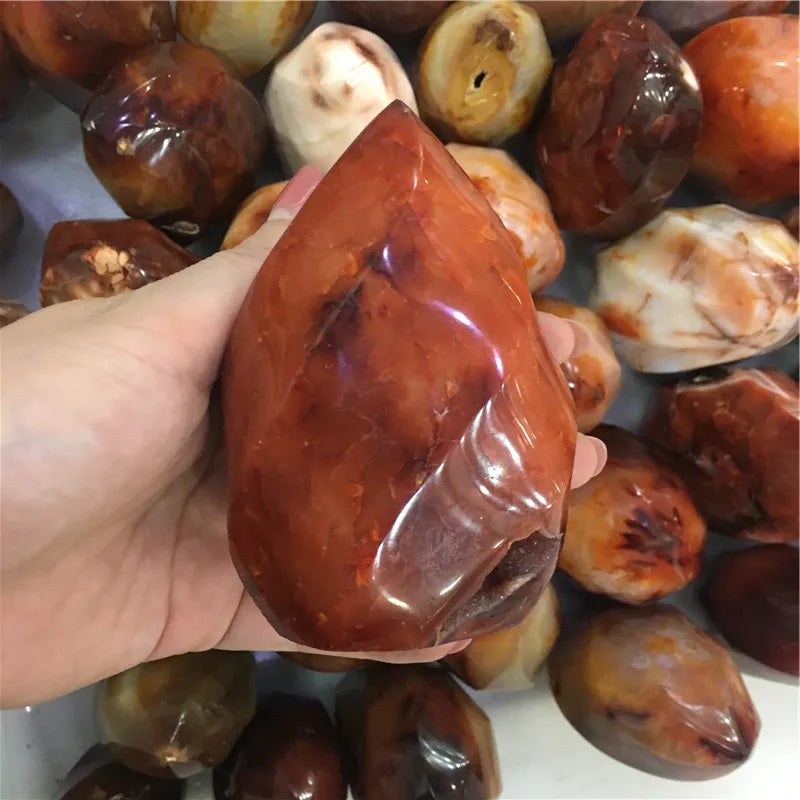 Wholesale Carnelian Flame Carvings Red Agate Flame for Decoration