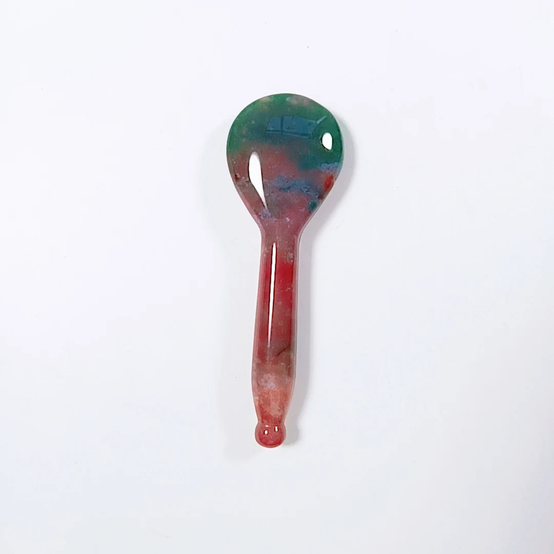 DIY Color mixed agate semi-precious face massage meridian scrapping plate factory outlet