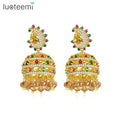 LUOTEEMI Jhumka Earrings New Design Indian Style Dangle Drop Earring Court Style Jewelry for Wedding