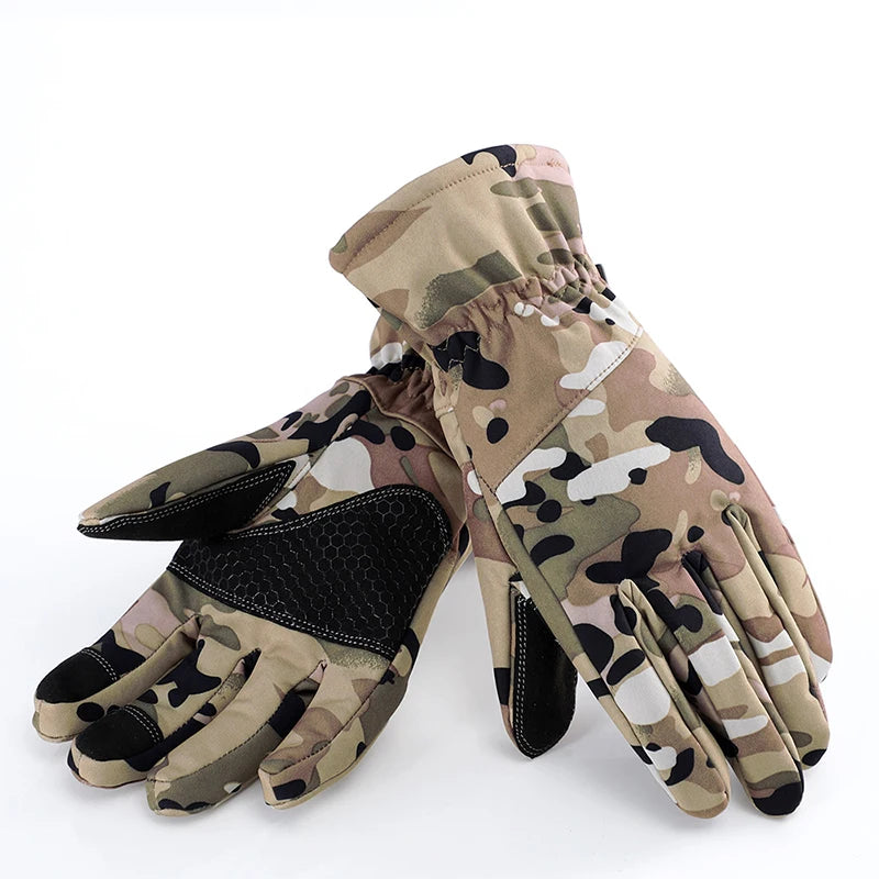 Men Winter Outdoor Camouflage Full-finger Tactical Sports Skiing Gloves