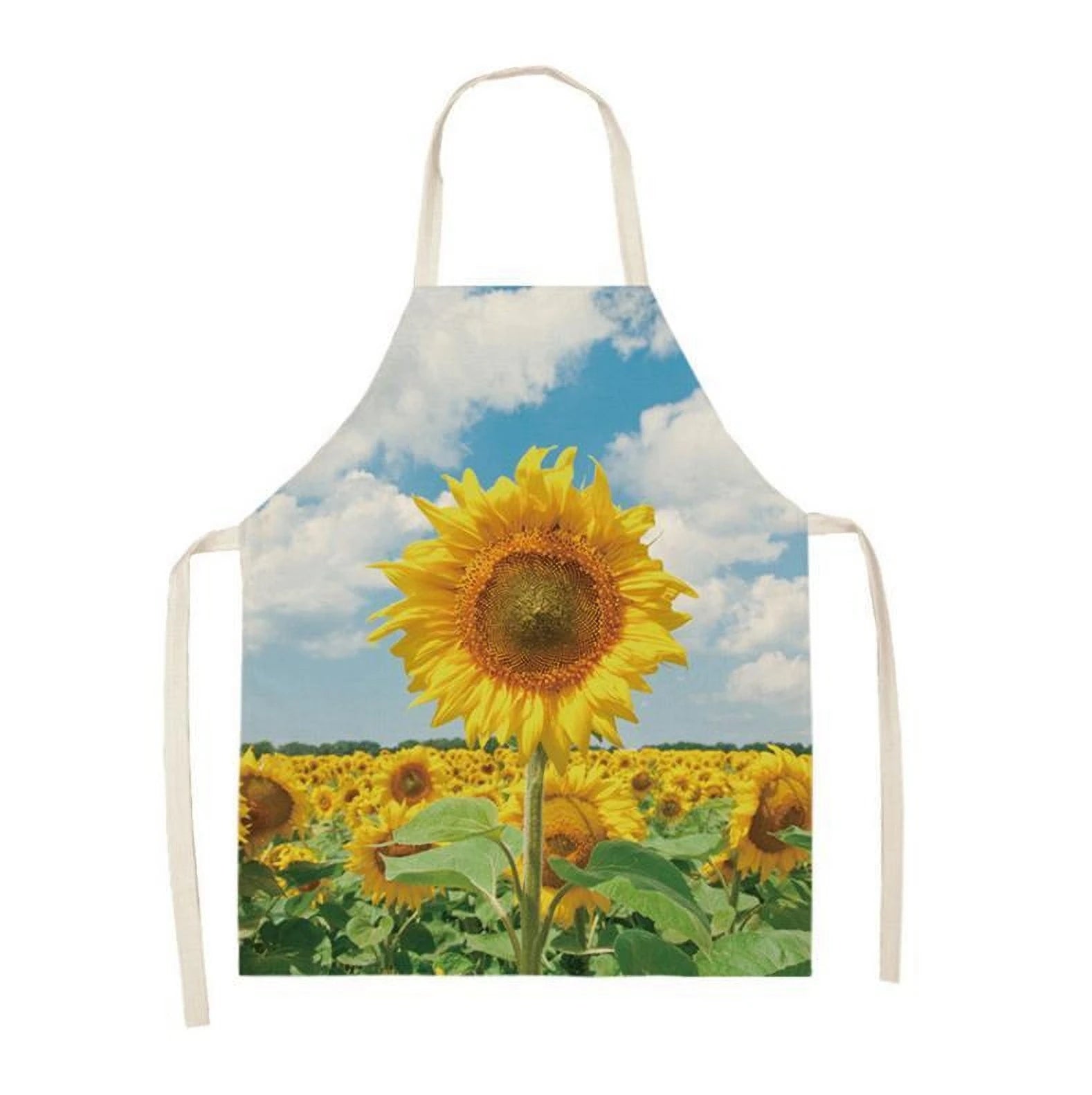 Digital Printing Sunflower Pattern Apron Chef Apron Kitchen Apron