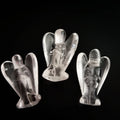 HY Hand carved 1.5 inch stone gemstone clear quartz polished angel statues Crafts