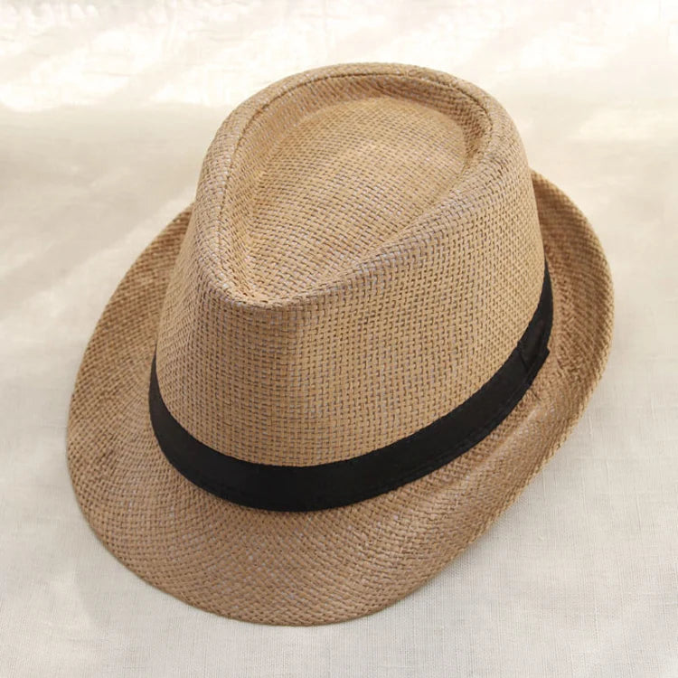 Wholesale Jazz Straw Cap  Men's Top Hat Summer Youth Sunscreen Outdoor Sunshade Hat