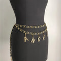 2021Women New Design INS Fashion Custom Letter Crystal Waist Chain