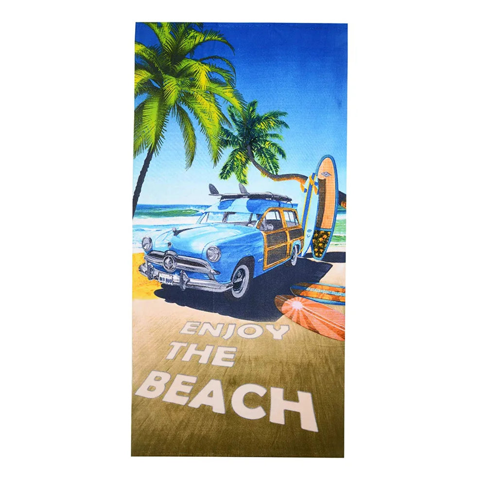 Custom Microfiber Beach Towel  Eco Sand-Free Surf Fast Drying Digital Logo Printed Beach Towel