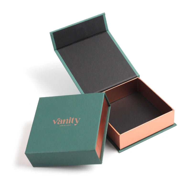Recyclable Green Kraft Paper Hair Jewelry Package of Rigid Cardboard Materials Body Puncture Jewelry Boxes