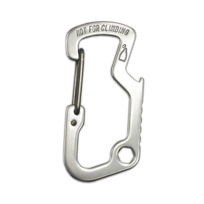 Small Dogfish EDC Multifunctional D-shaped Buckle Stainless Steel Carabiner Bottle Opener Hanging Buckle Key Quick Hanging