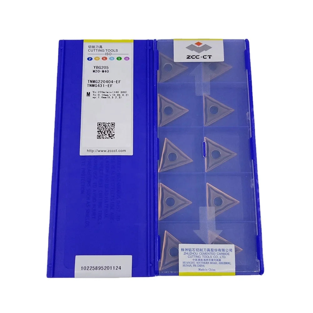 ZCC CT TNMG220404-EF TNMG220404 Carbide Inserts Turning Inserts Carbide Cutter for Machining Stainless Steel MOQ: 10pcs