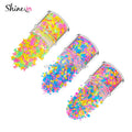 Shinein Chunky Neon Heart Glitter Fluorescent Butterfly Dot Neon Shape Glitter Nail Art Mixed Neon Color Glitter for Festival MegaBDM
