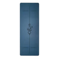 Plain 5mm Anti Slip Smudge Scratch Custom Laser Logo Matte Scrub Frost PU Natural Rubber Yoga Mat With Body Alignment Lines