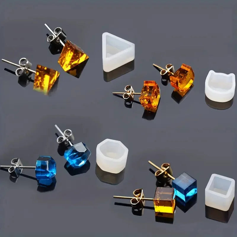 HY Small Earrings Stud Jewelry Resin Mould for DIY Crystal Epoxy Mold