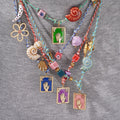 2025 Vintage Conch Devil's Eye Tarot Card Necklace Fatima's Hand Necklace Charm Stainless Steel Necklace 18K Gold Plated Jewelry