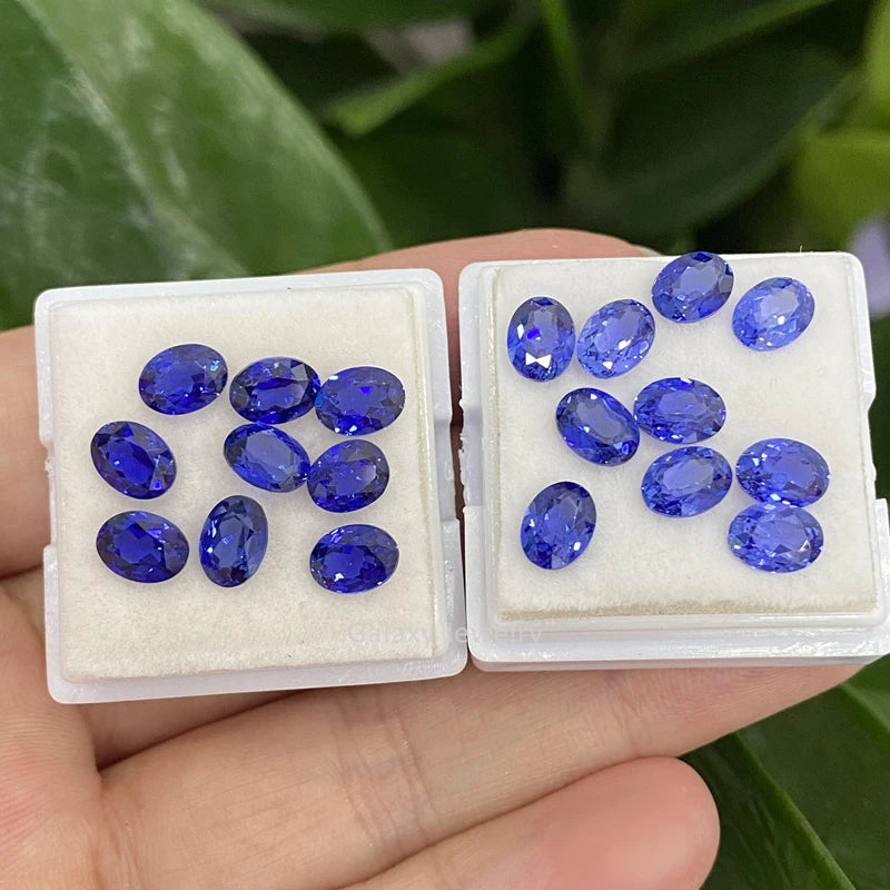 Lab Created Sapphire Oval Cut Dark Blue Royal Blue Color Gemstones Lab Sapphire 1CT 5CT Lab Grown Sapphire Jewellery Setting