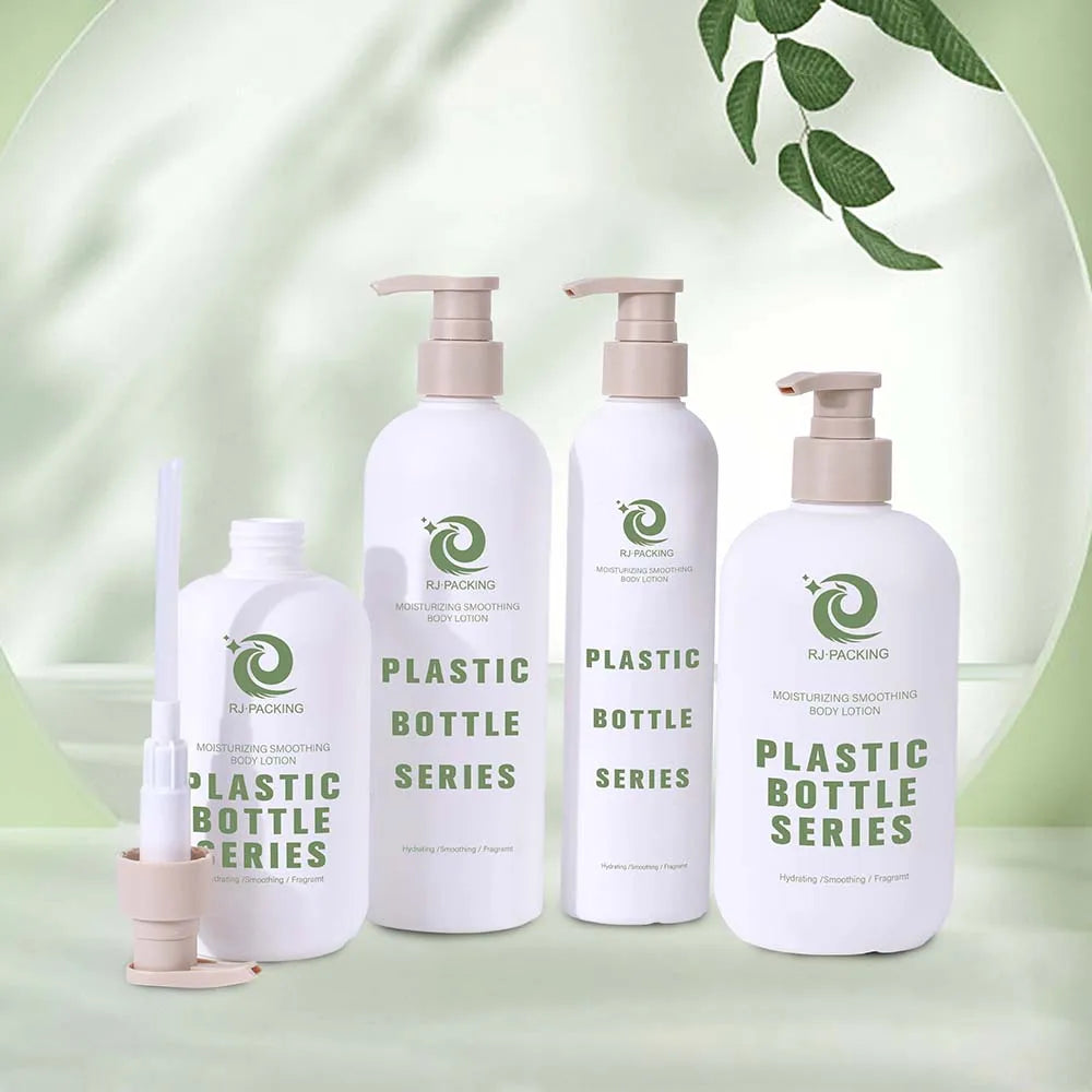 Eco-Friendly Custom HDPE 300ML 500ML White Plastic Bottles Squeeze Empty Lotion Pump for Shampoo Conditioner Other Personal Care