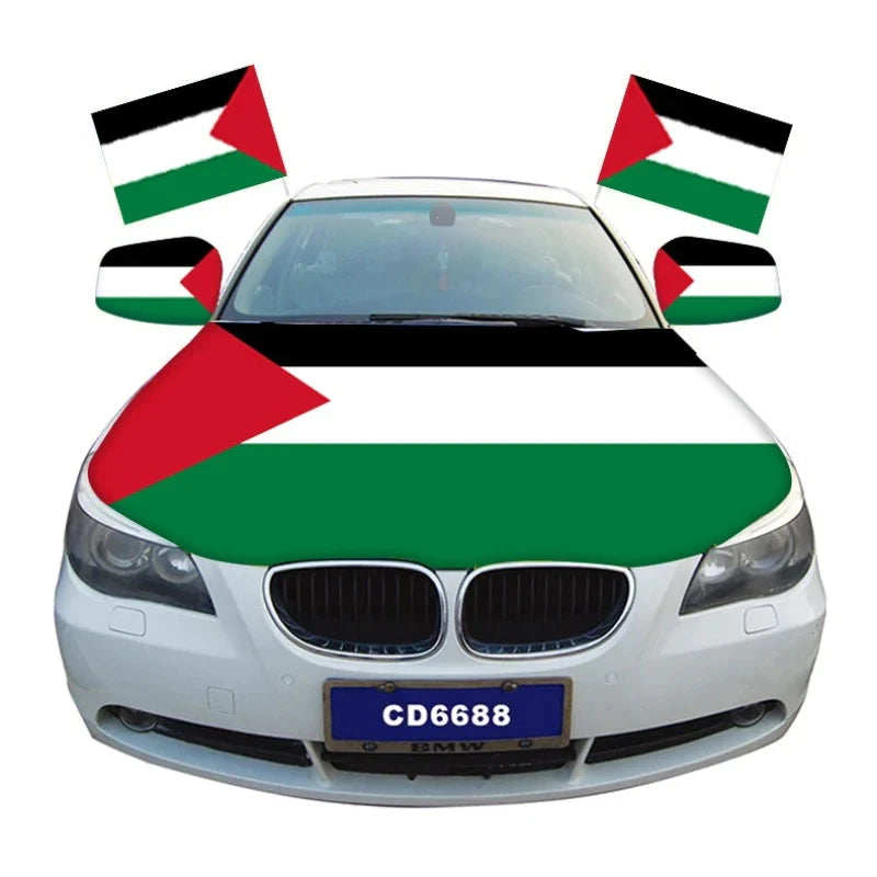 2024 New Outdoor Flying Advertising Mexican Free Palestine Custom Stain Fabric Region Any National Design Car Hood Cover Flags
