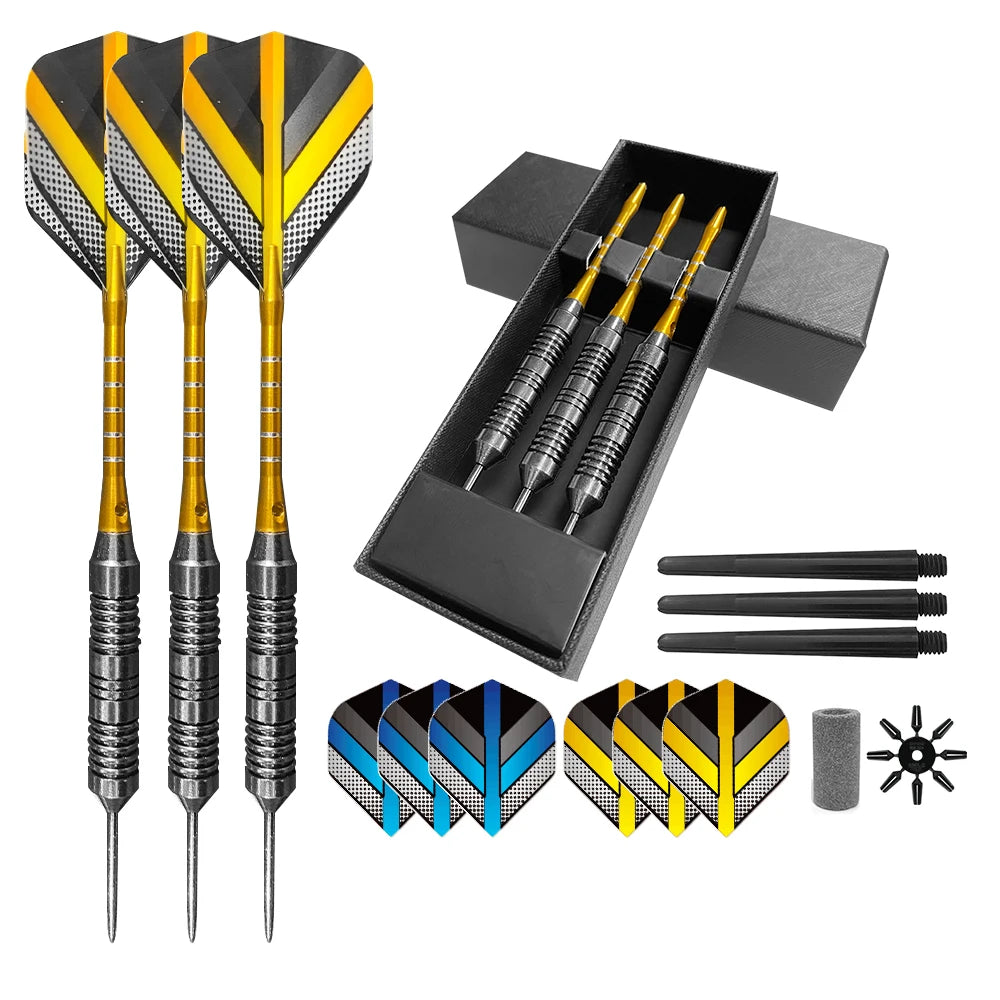 PENPEN 3-Pack Stainless Steel Tip Darts 6.5mm Aluminum Barrels Includes 3 Nylon Shafts 3 Flights Customizable Logo for