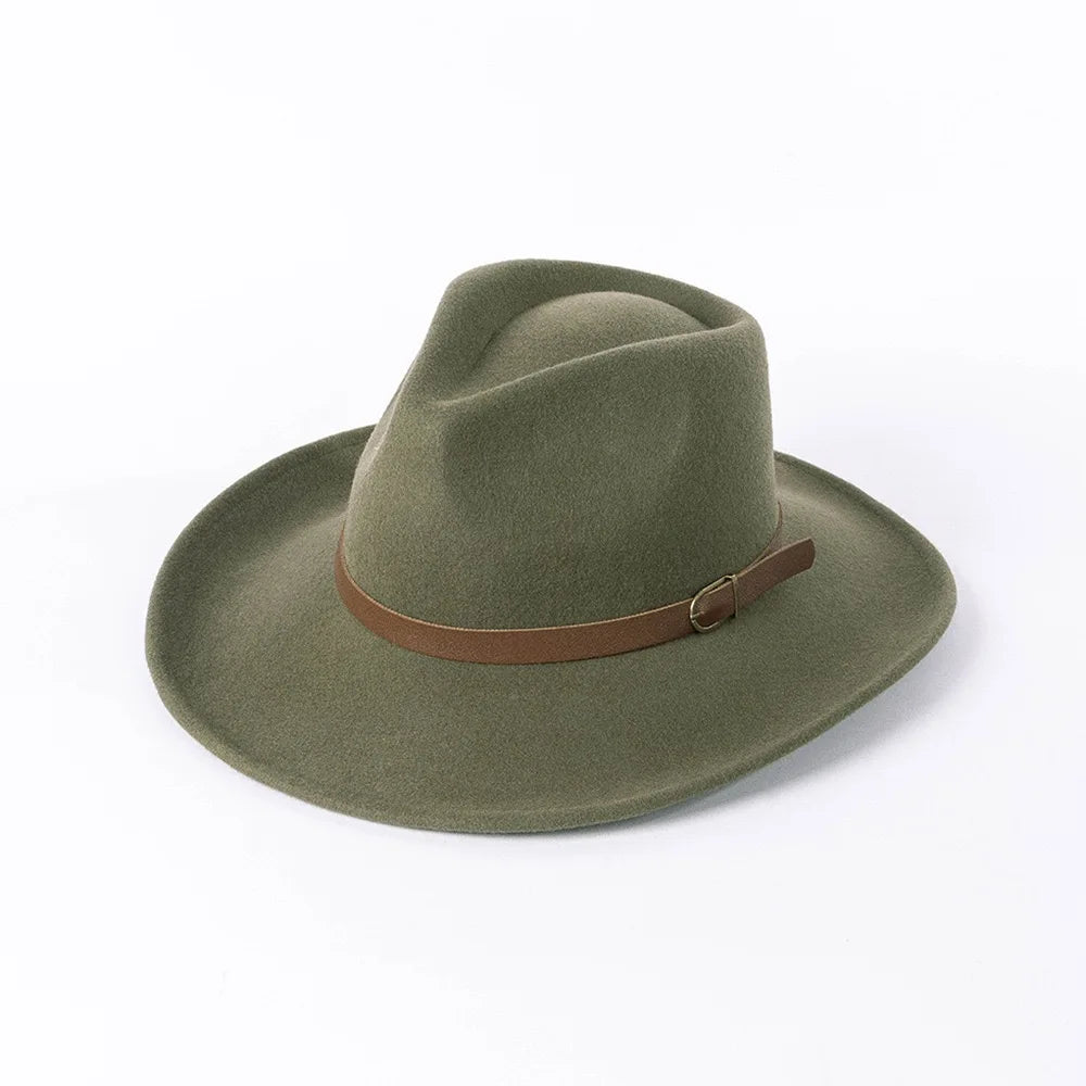 New Wholesale Unisex Light up Fedora Wool Cowboy Hat for Man Women Summer Hats Winter Mexico