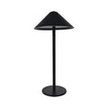 Modern Black Umbrella-Shaped Cordless Table Lamp Rechargeable Touch Switch Night Light with Aluminum Body Triangle Bar Design