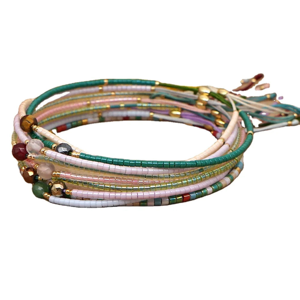 Handmade Adjustable Miyuki Seed Bead Bracelet for Women-Trendy Gift for Wedding Anniversary & Party