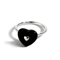 Dylam Metallic Style Statement Custom Heart Shape S925 Silver Rhodium Plated Women Wedding Rings Jewelry