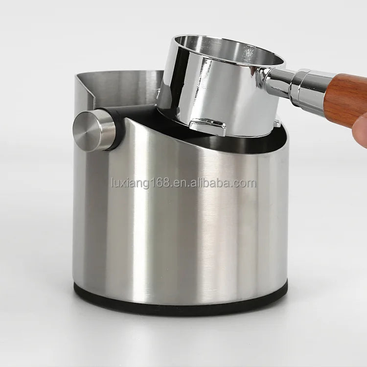 Free Laser LOGO Stainless Steel Barista Coffee Knock Box with Hard Knock
