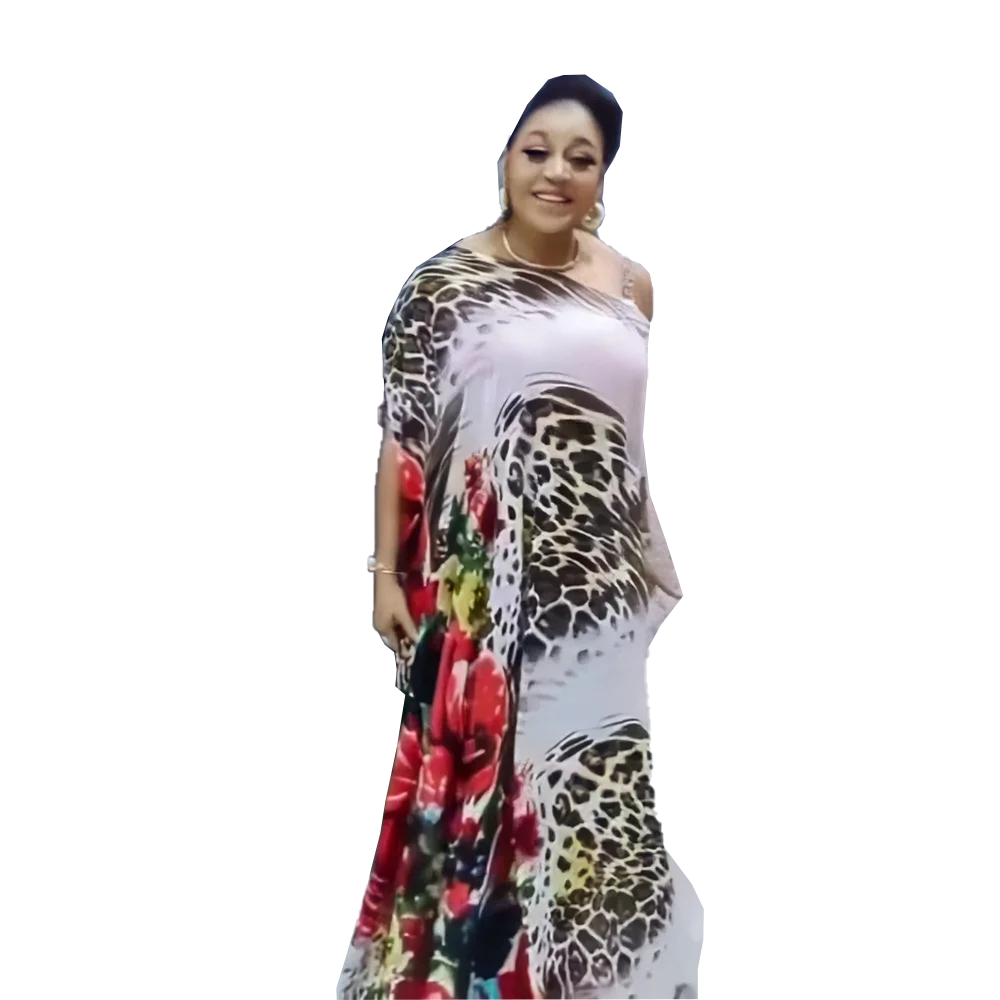 Low Price Loose Plus Size Abaya African Dress Digital Print Long Dress Africa