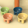 New Macaron Color Neck Bowl Pet  Elevated Dog Cat Food Bowl Pet Water Bowl Anti-knock Over