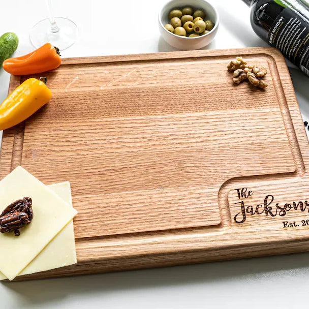 JUNJI Personalized Wooden Chopping Block Grill Kitchen Cutting Board Customized Wood Kitchen Decor Serving Platter Cheese Board