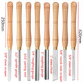 L-CBW001 8PCS Beech Wood Handle Woodworking Tools Round Cutter Engraving Chisel Set