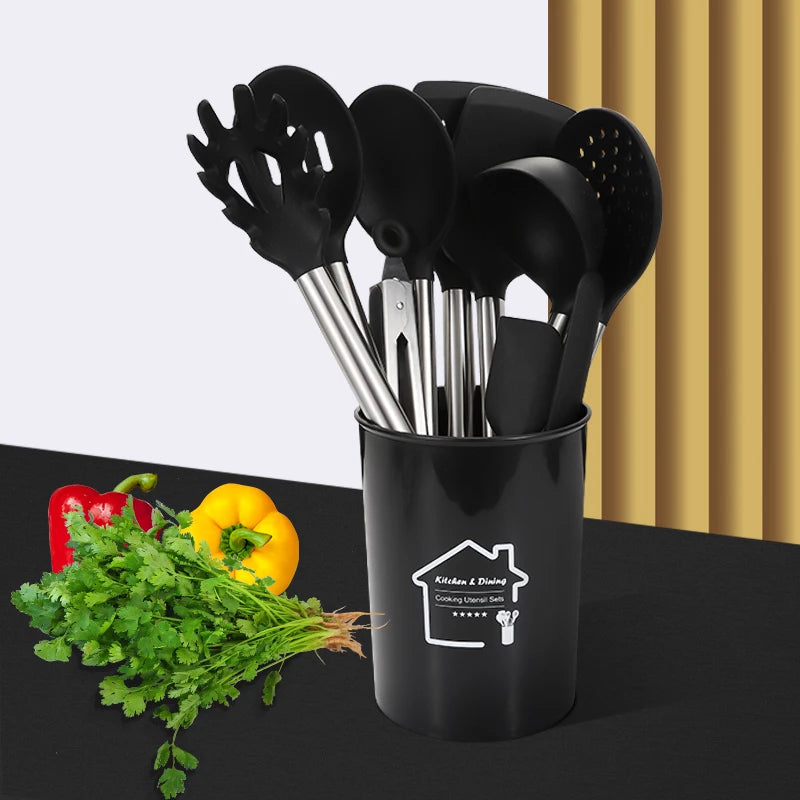 Hot Sell Silicone Cooking Utensil Sets Kitchen Tool Accesorios Kitchen Utensilios Set