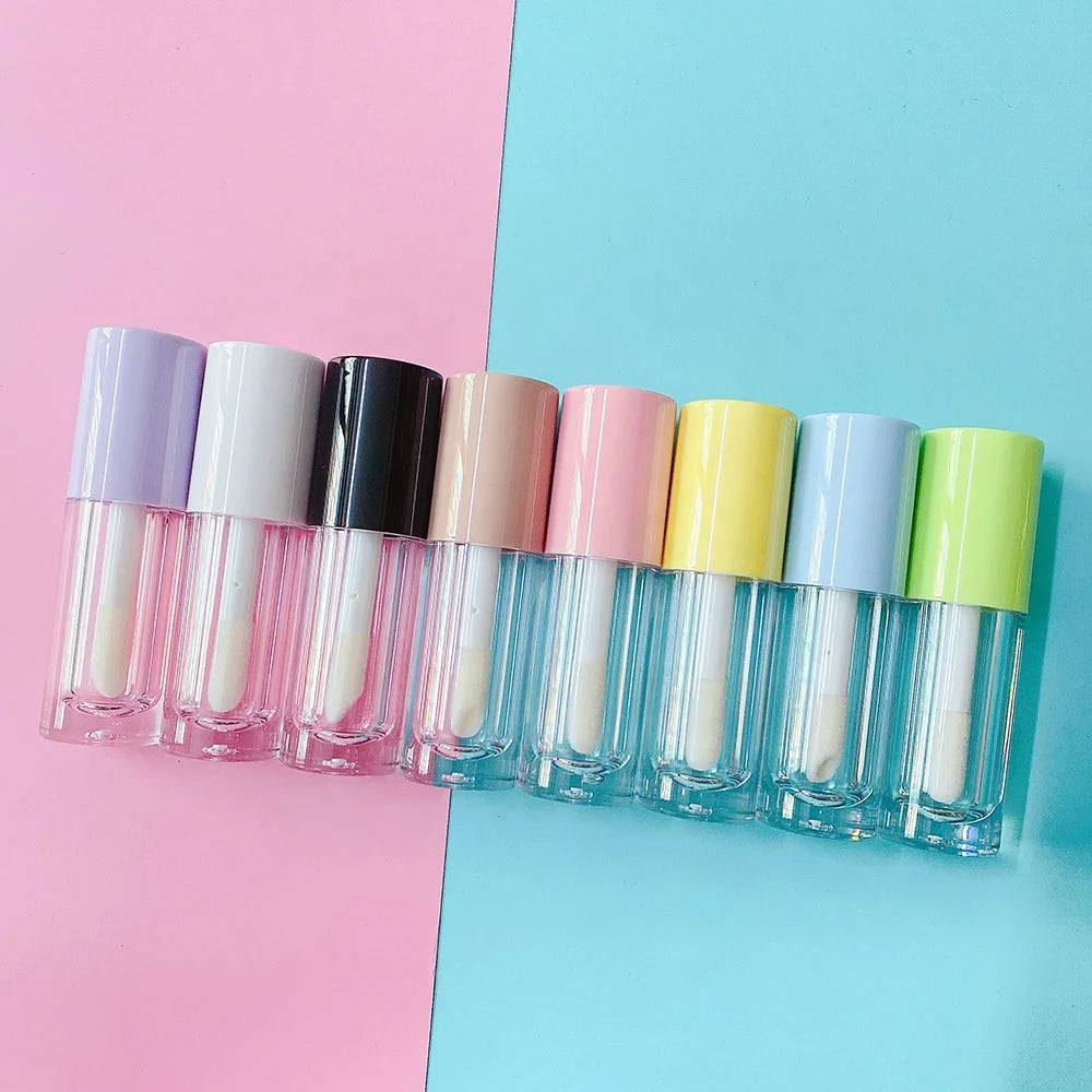 LZ Pack Stock 2021 Newest Cheap Round Big Wand 6ml Lip Gloss Tube White Pink Lipgloss Tubes Empty Lip Gloss Containers Tube