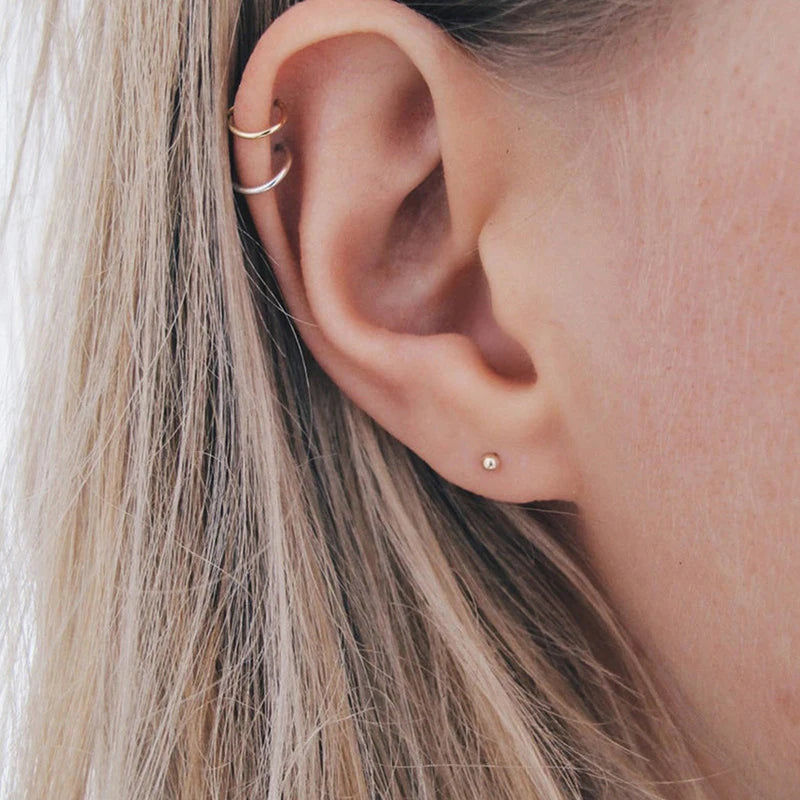 EManco Europe and the United States Stainless Steel Earrings Female 316L Clip Simple Spherical Earrings Wholesale