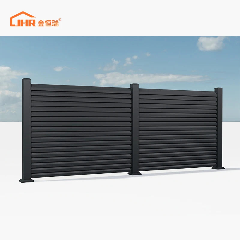 JHR Waterproof Composite Garden Decoration Fence Wooden Composite Boundary Patio Garden Privacy Fence Screen Panel Metal