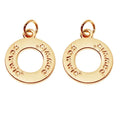 Zinc Alloy Circle Letter Jewelry Charms Custom Diy Accessory Necklace Hang Pendant Gold Plated Logo Charms for Bangle