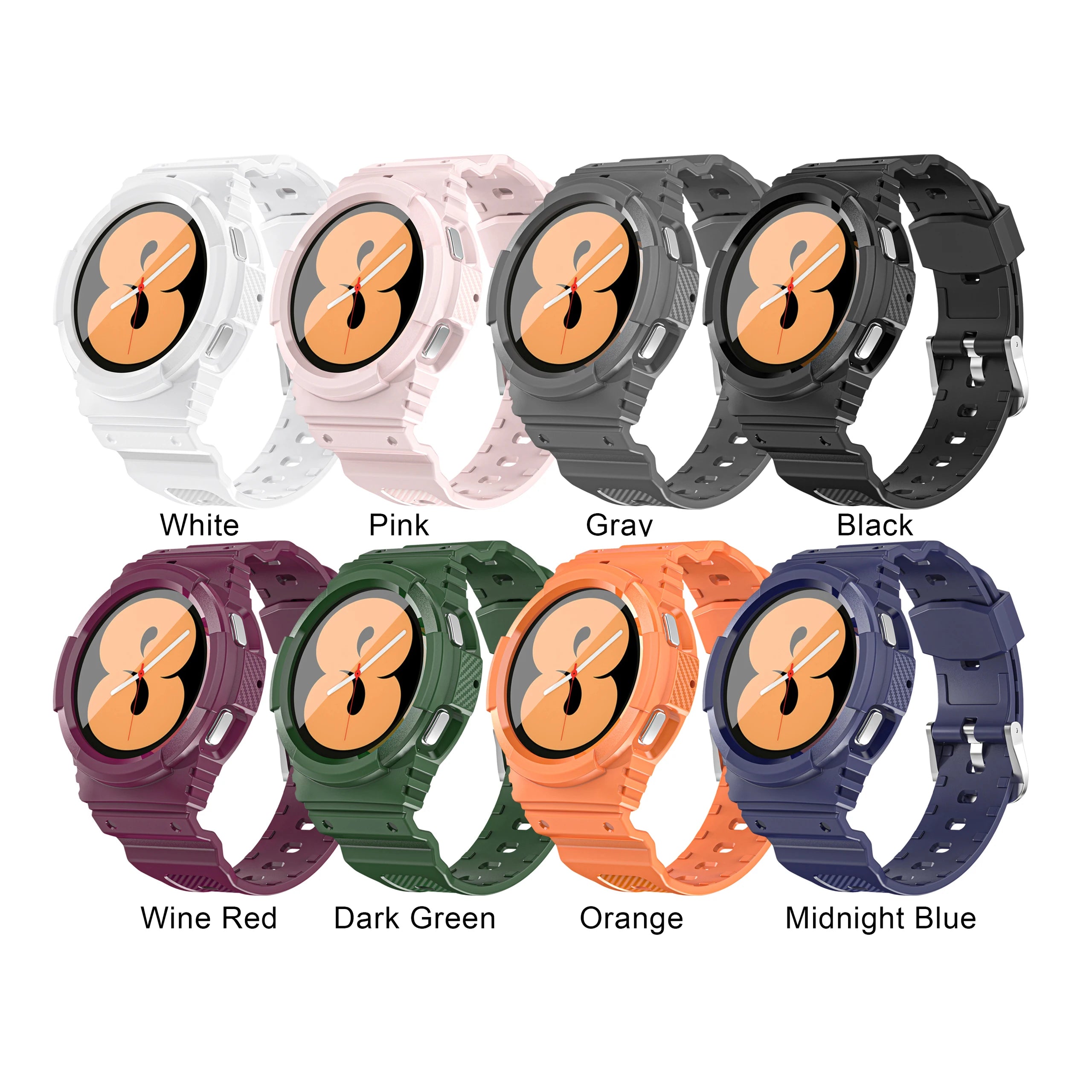 IVANHOE Carbon Fiber Band for Samsung Galaxy Watch 4 40 44 Smart Watch Accessories TPU Rugged Case+Bracelet Galaxy Watch 4 Strap