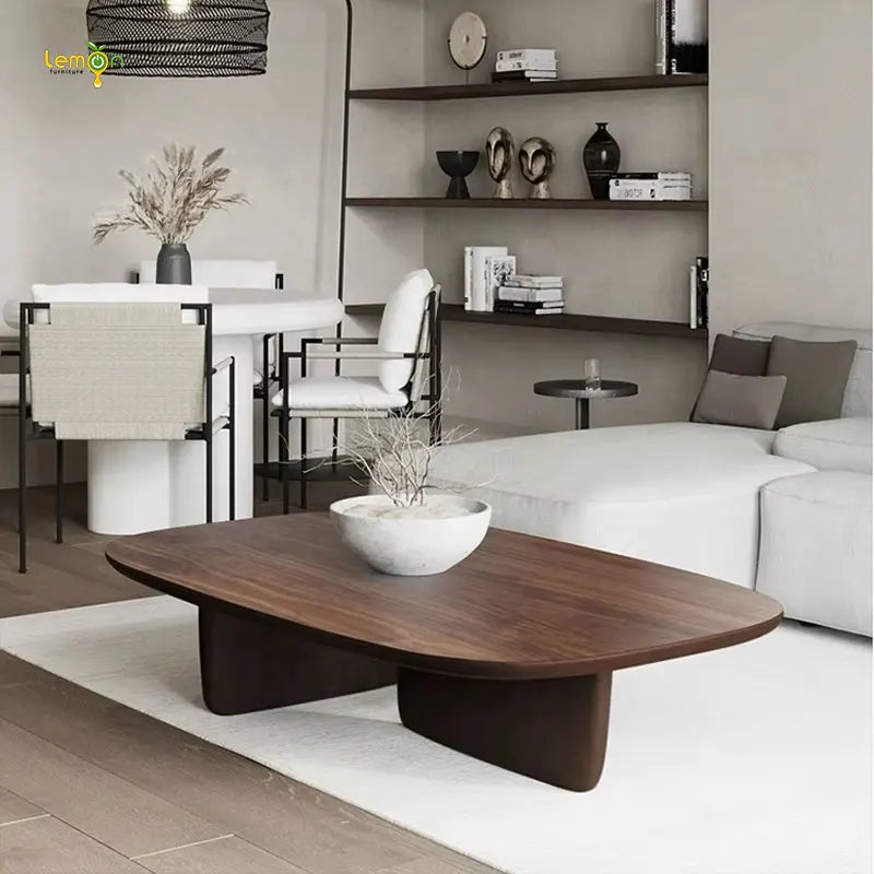 Solid Wood Light Luxury Log Small Rectangular Table Modern Indoor for Living Room Creative Best Design Coffee Table